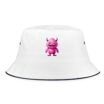 Pink Monster - Bucket Hat - white/navy - Front