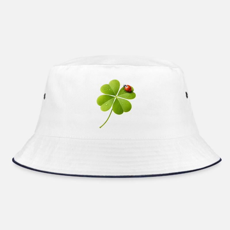 Vierblättriger Klee mit Marienkäfer  Bucket Hat