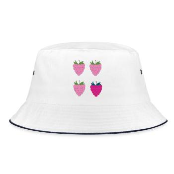 Double Raspberry Pop Art - Bucket Hat - white/navy - Front