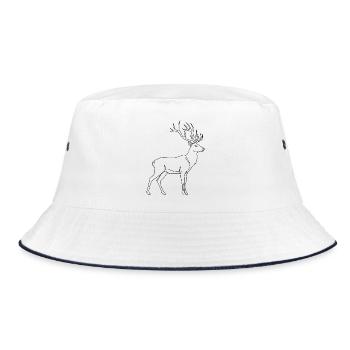 Minimalist Deer Silhouette Wild Art - Bucket Hat - white/navy - Front