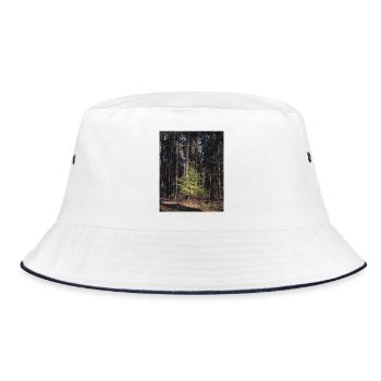 Young fir tree in the heart of a pine forest - Bucket Hat - white/navy - Front