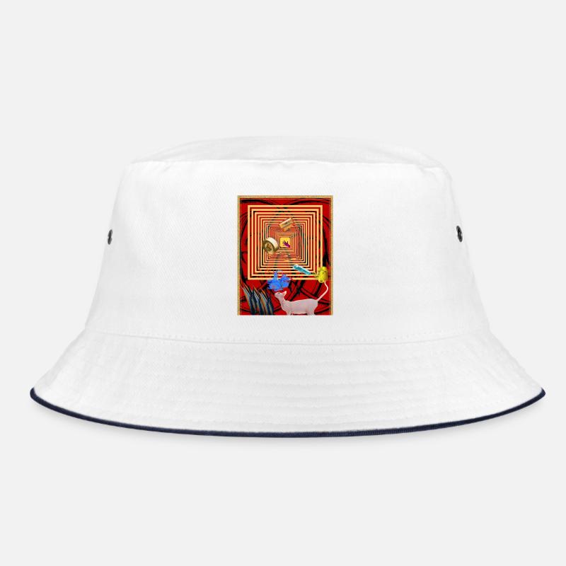 Retro Geometric Collage Wall Art Bucket Hat