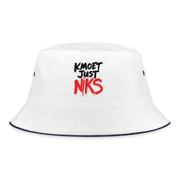 Kmoet Just Niks Lettrage Rouge Noir - Bob - blanc/marine - Devant