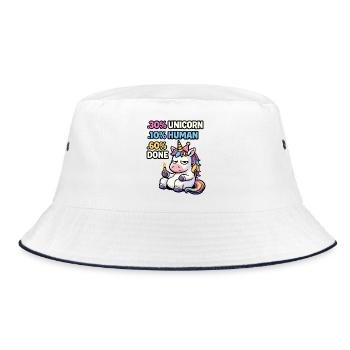 Unicorn Burnout Birthday Meme - Bucket Hat - white/navy - Front