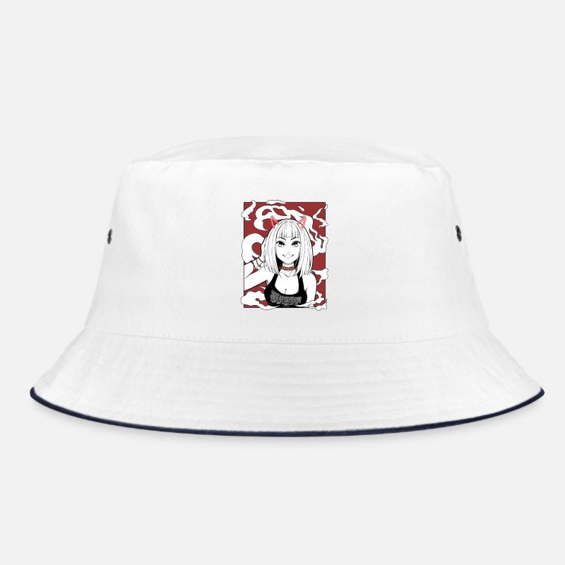 Anime Devil Girl Goth Design Bucket Hat