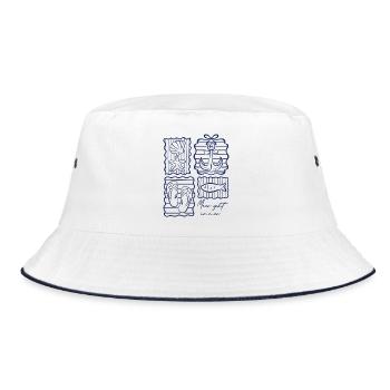 Urlaub Am Meer Küste Meer Geht Immer - Bucket Hat - Weiß/Navy - Vorne