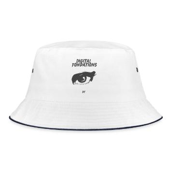 DF - Bucket Hat - Weiß/Navy - Vorne
