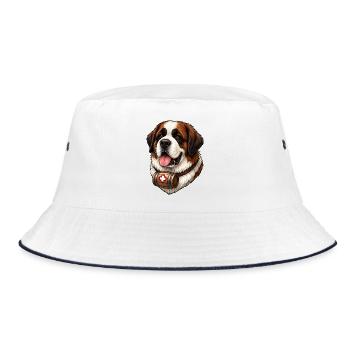 Cadeau de la chemise Saint-Bernard pour les amateurs de chiens - Bob - blanc/marine - Devant