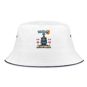 Dampflok Ich bin 5 - Bucket Hat - Weiß/Navy - Vorne