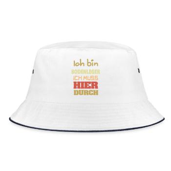 Job Bodenleger - Bucket Hat - Weiß/Navy - Vorne