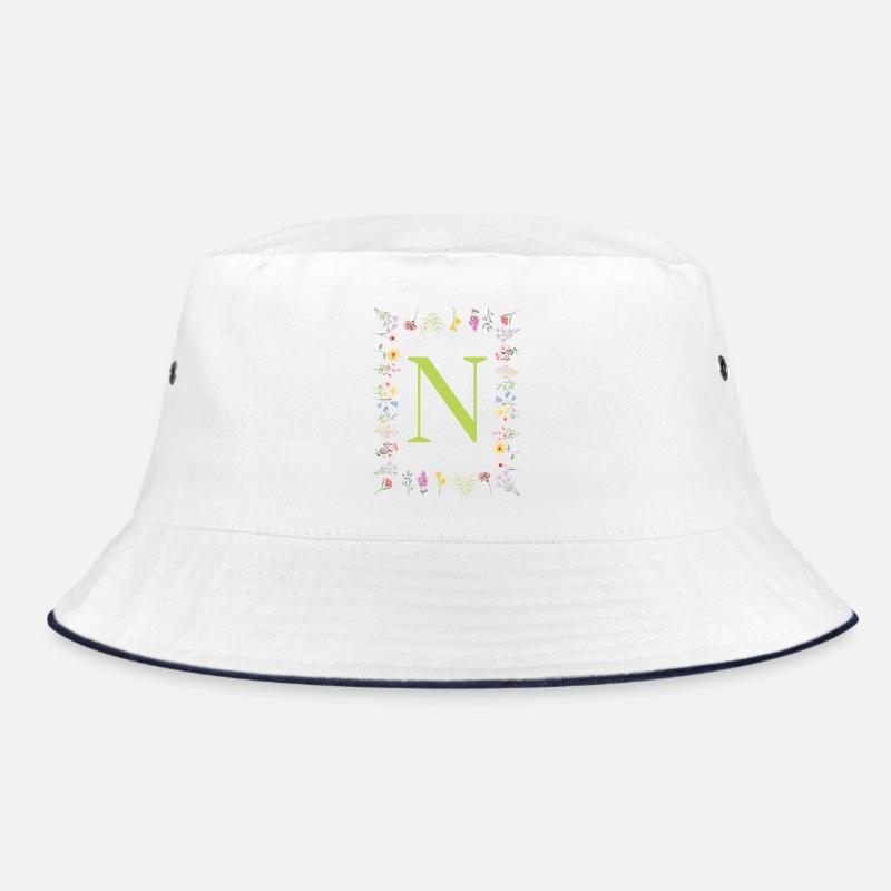 Florale Initialen " N ", Buchstaben Monogramm  Bucket Hat