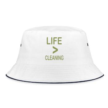 La vie est plus grande que le nettoyage Minimaliste Design - Bob - blanc/marine - Devant