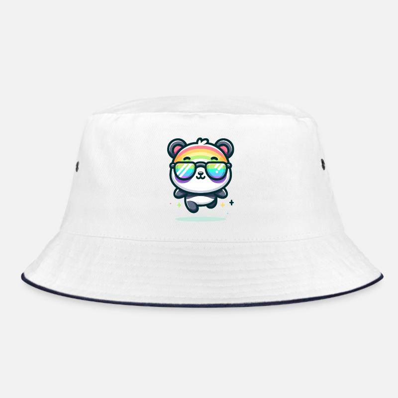 Regenbogen Panda Sonnenbrille Sommer Bär Bucket Hat