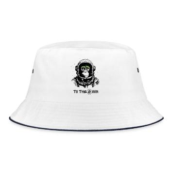 Astro Monkey Bitcoin T-shirt Bitcoin to the Moon - Bob - blanc/marine - Devant
