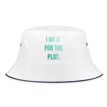 I did it for the plot - Bucket Hat - white/navy - Front