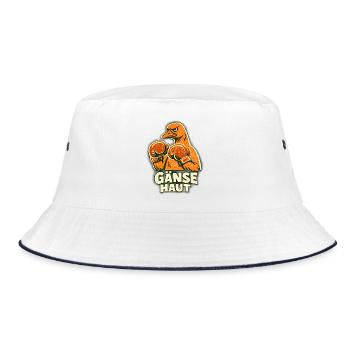 Gans lustige Bilder Gans mein Humor Gänserich Meme - Bucket Hat - Weiß/Navy - Vorne