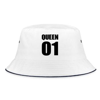 queen_01 - Bucket Hat - Weiß/Navy - Vorne