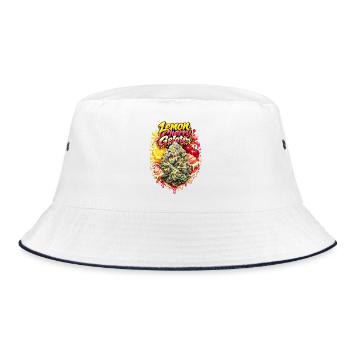 Lemon Cherry Gelato Graffiti Print  - Bucket Hat - white/navy - Front