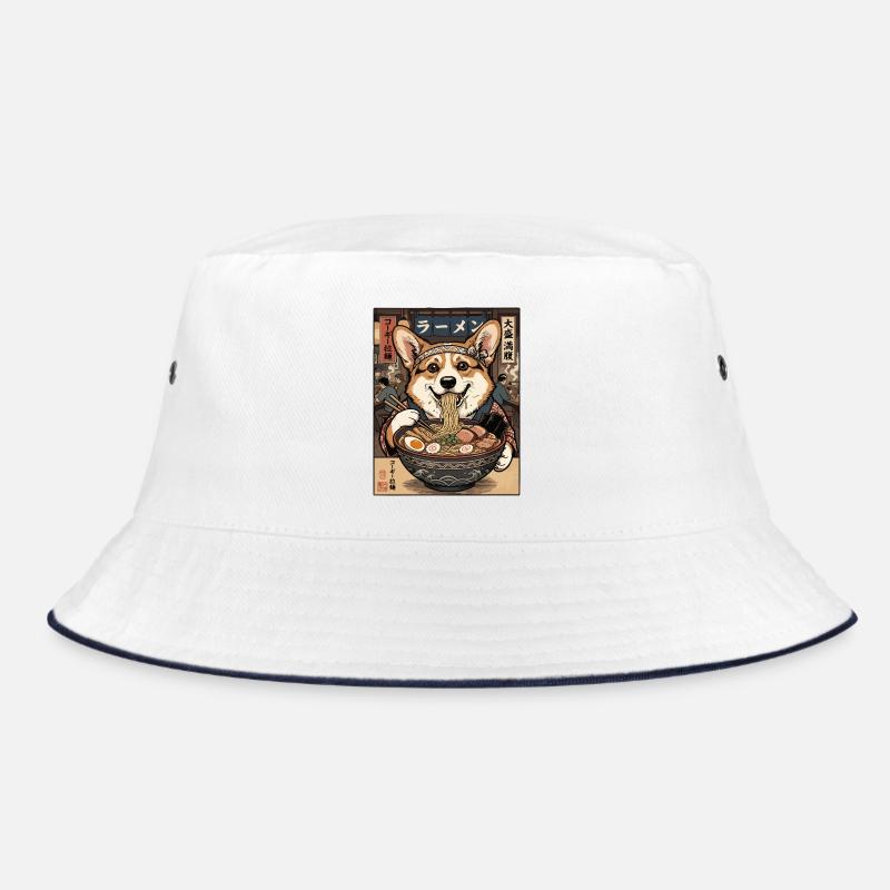 Corgi Ramen Feast in Nippon Bucket Hat