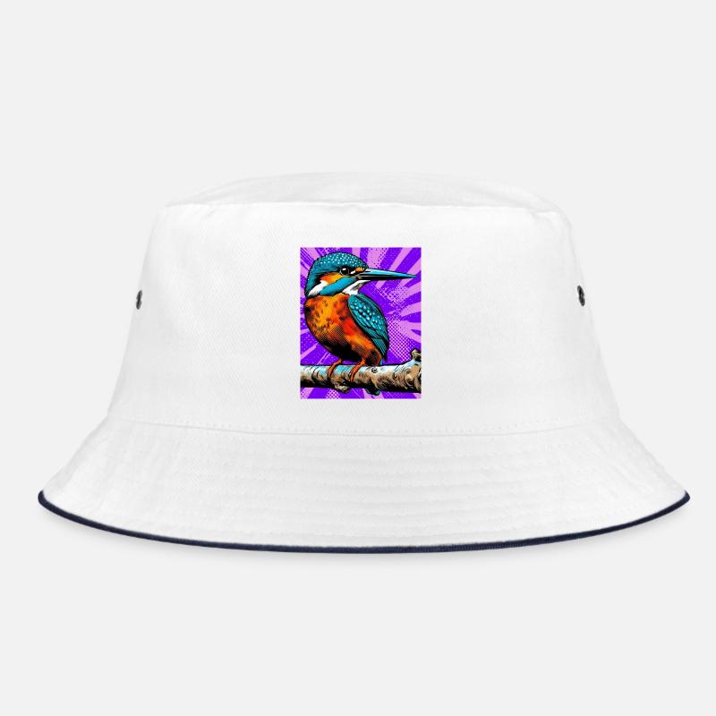 kingfisher - Bucket Hat - white/navy