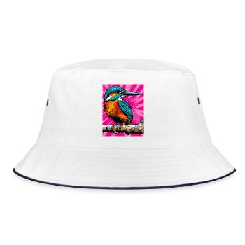 kingfisher - Bucket Hat - white/navy - Front