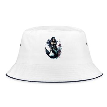 Gothic Meerjungfrau - Bucket Hat - Weiß/Navy - Vorne
