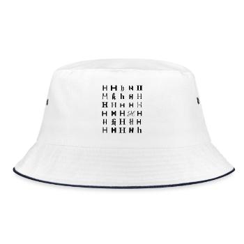Typography letter H Mosaic design  - Bucket Hat - white/navy - Front