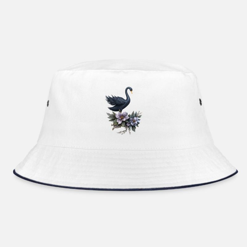 Cygne noir avec des fleurs de lilas Bob