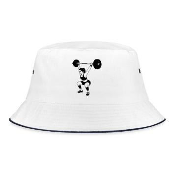 weightlifting - Bucket Hat - white/navy - Front
