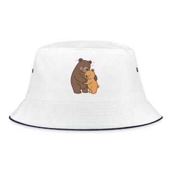 Mama Bear & Baby Bear - Bucket Hat - white/navy - Front