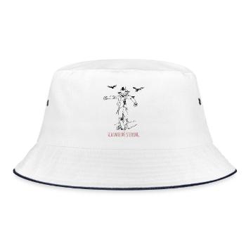 Ich halte die Stellung Lustiges Shirt  - Bucket Hat - Weiß/Navy - Vorne