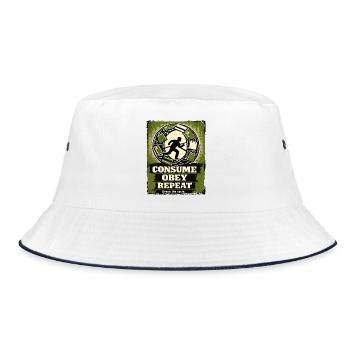 Consumption Cycle Street Art Motif - Bucket Hat - white/navy - Front