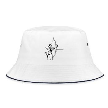 Bogenschießen - Bucket Hat - Weiß/Navy - Vorne