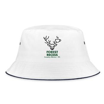 Hirsch mit Kelch im Wald - Bucket Hat - Weiß/Navy - Vorne