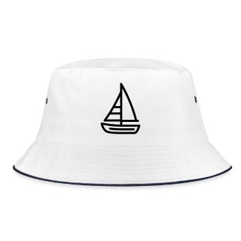 Boot - Bucket Hat - Weiß/Navy - Vorne