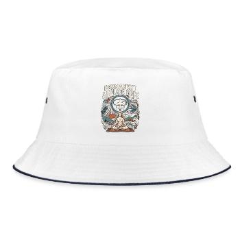 Yoga Air Plane Mode - Bucket Hat - Weiß/Navy - Vorne