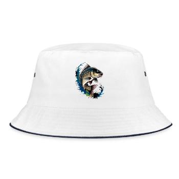 Carp fishing - Bucket Hat - white/navy - Front