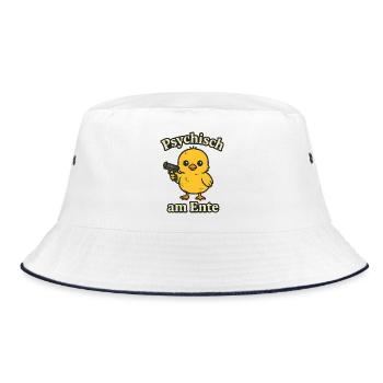 Ich Bin Am Ende Psychisch am Ente - Bucket Hat - Weiß/Navy - Vorne