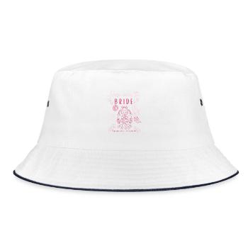Bridal Party Pink: Bachelor Party Bride Bride - Bucket Hat - white/navy - Front