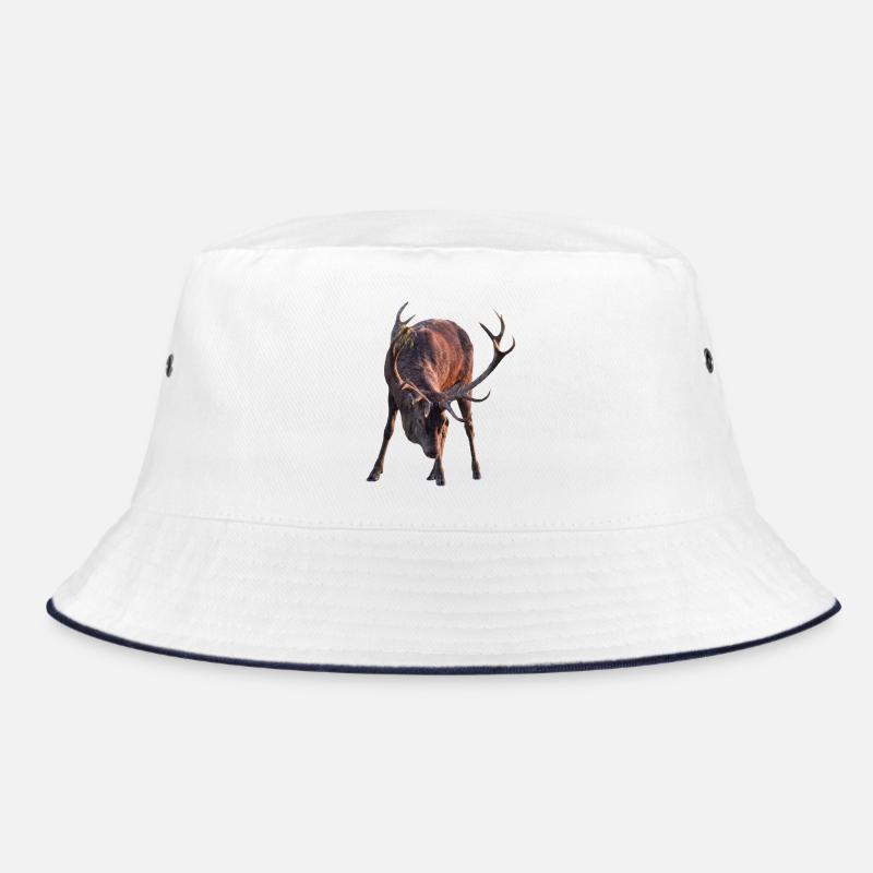 Hirsch mit Geweih in gebückter Haltung Bucket Hat