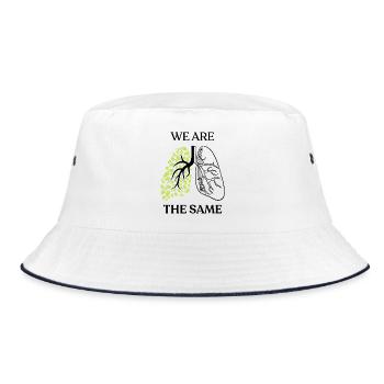Wir sind gleich - Bucket Hat - Weiß/Navy - Vorne