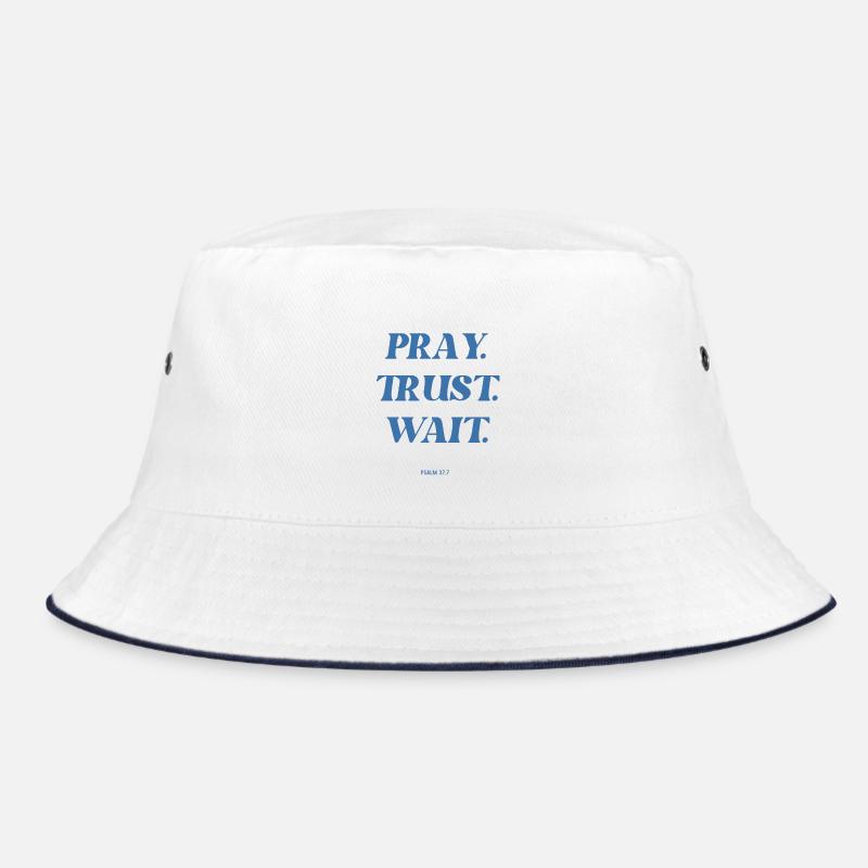 Praying Trust Waiting - Bucket Hat - white/navy