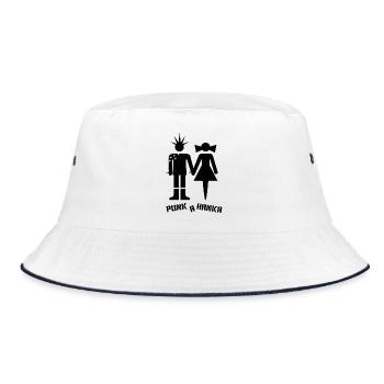 PUNK A HANKA - Bucket Hat - white/navy - Front