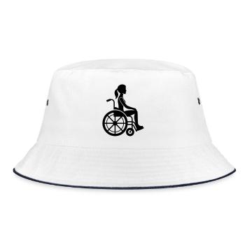 Femme en fauteuil roulant - Bob - blanc/marine - Devant