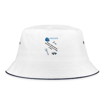 Schlosser T-Shirt Lustiges Geschenk Metallbau-Fans - Bucket Hat - Weiß/Navy - Vorne