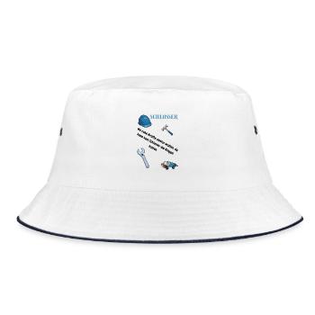 Schlosser T-Shirt Lustiges Geschenk Metallbau-Fans - Bucket Hat - Weiß/Navy - Vorne