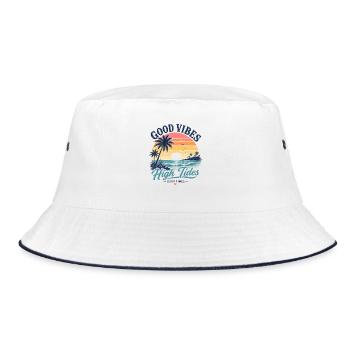 Vibes High Tides Sunset - Bucket Hat - white/navy - Front