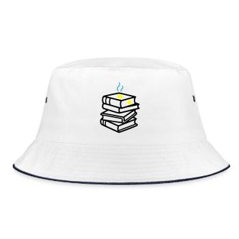 Stack of Books Star Fantasy Reading Book Club - Bucket Hat - white/navy - Front