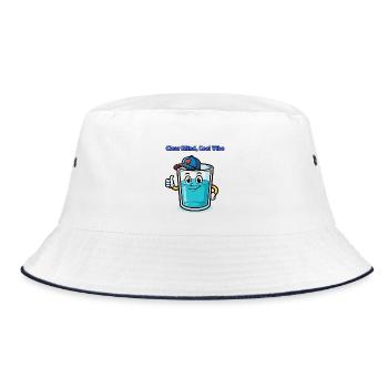 Klarer Geist, Coole Vibe - Bucket Hat - Weiß/Navy - Vorne