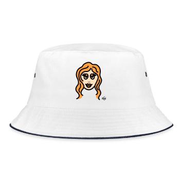 Virgo tall - Bucket Hat - white/navy - Front